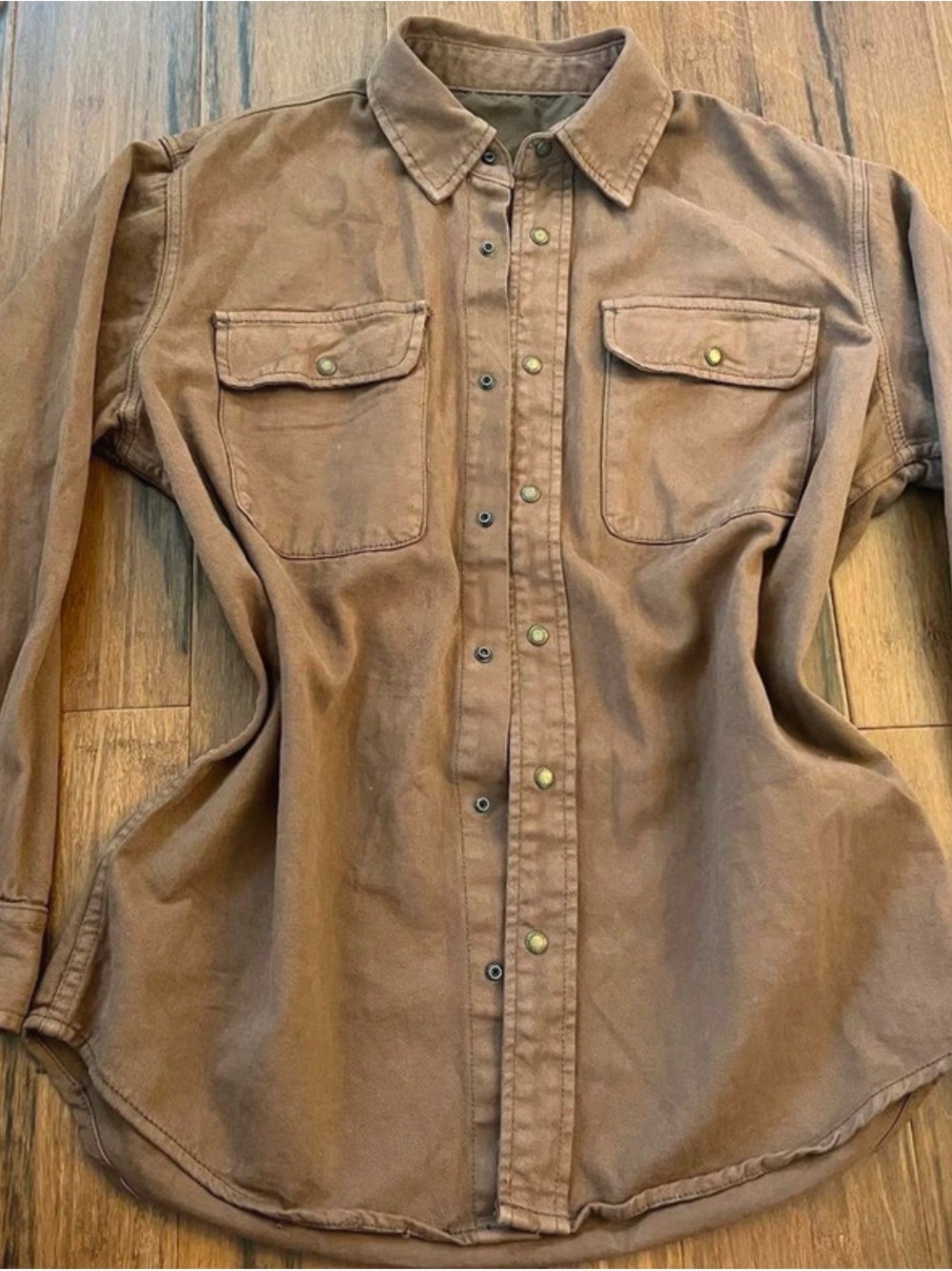 RARE Brandy Melville Khaki Button-Up Oversized Shirt Jacket